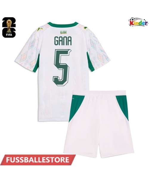 Günstige Senegal Idrissa Gueye #5 Heimtrikotsatz Kinder WM 2026 Kurzarm (+ Kurze Hosen)